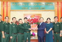 Phó Chủ tịch Thường trực UBND tỉnh Lê Hữu Hoàng thăm, chúc mừng Bộ Chỉ huy Bộ đội Biên phòng tỉnh