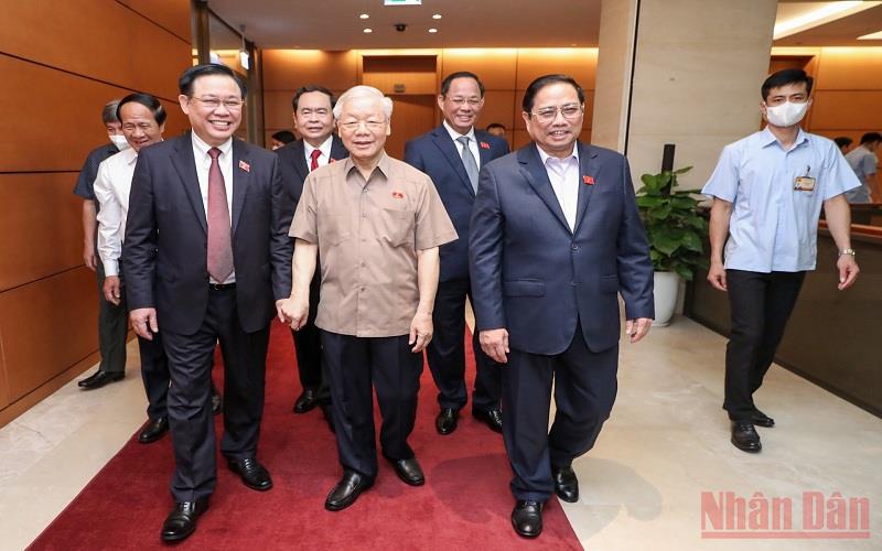 Tổng Bí thư Nguyễn Phú Trọng dự phiên thảo luận về kinh tế-xã hội của Quốc hội