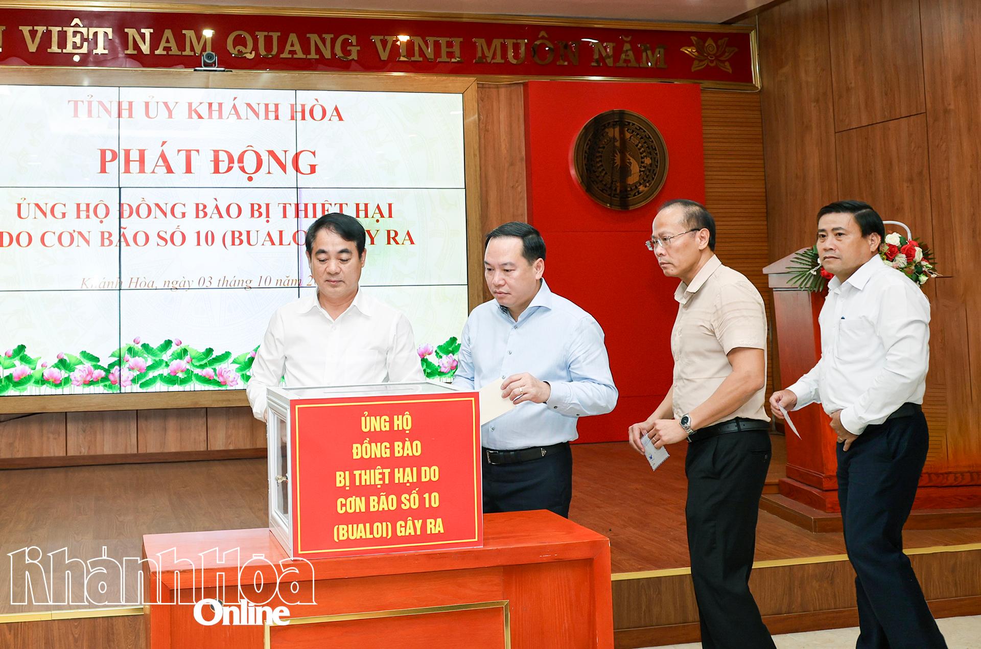 Tỉnh ủy Khánh Hòa phát động ủng hộ đồng bào bị thiệt hại do bão số 10 gây ra