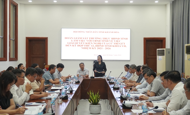 Đoàn giám sát của Thường trực HĐND tỉnh Khánh Hòa: Giám sát việc giải quyết kiến nghị cử tri gửi đến Kỳ họp thứ 12, HĐND tỉnh