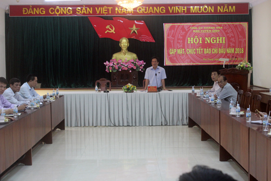 Ban Tuyên giáo Tỉnh ủy tổ chức gặp mặt các cơ quan báo chí đầu năm 2018
