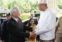 Tổng Bí thư Nguyễn Phú Trọng hội đàm với Tổng thống Myanmar Htin Kyaw