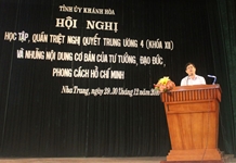 Ban Thường vụ Tỉnh ủy tổ chức Hội nghị học tập, quán triệt Nghị quyết Trung ương 4 (khóa XII) và những nội dung cơ bản của tư tưởng, đạo đức, phong cách Hồ Chí Minh