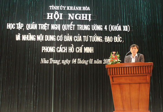 Ban Tuyên giáo Tỉnh ủy tổ chức Hội nghị  Học tập, quán triệt Nghị quyết Trung ương 4 (khóa XII) và những nội dung cơ bản về tư tưởng, đạo đức, phong cách Hồ Chí Minh