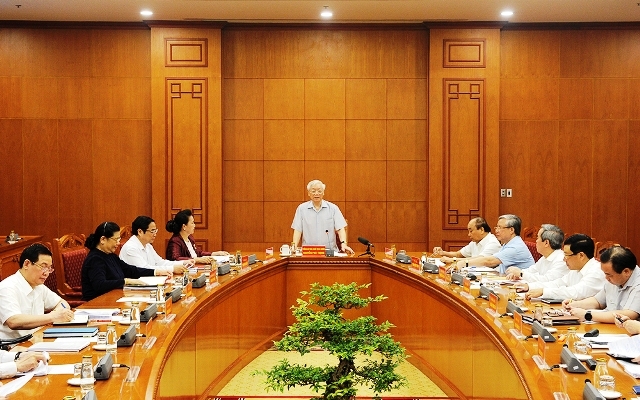 Tổng Bí thư, Chủ tịch nước Nguyễn Phú Trọng chủ trì họp Tiểu ban Văn kiện Đại hội XIII của Đảng