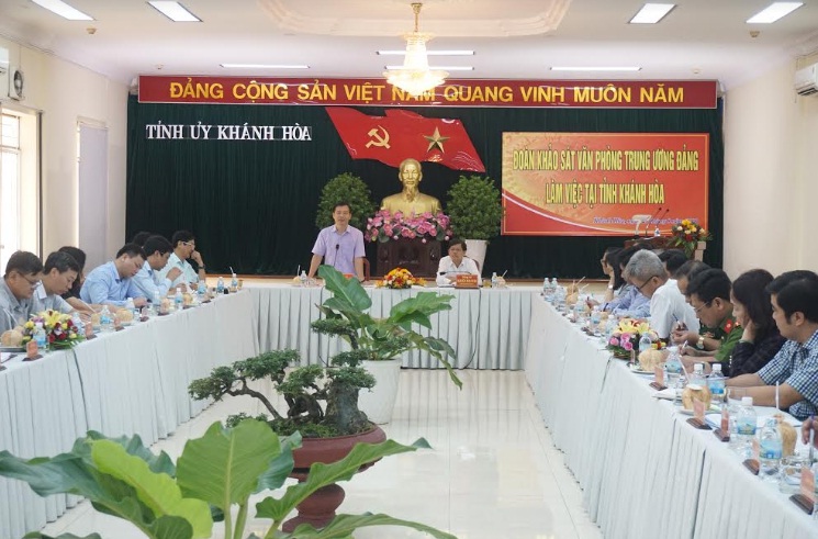 Đoàn khảo sát của Văn phòng Trung ương Đảng làm việc tại Khánh Hòa