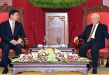 Tổng Bí thư Nguyễn Phú Trọng tiếp Ðặc phái viên của Tổng Bí thư, Chủ tịch Trung Quốc Tập Cận Bình