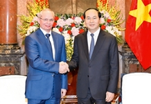 Chủ tịch nước Trần Đại Quang tiếp Thủ tướng CH Ba-sơ-co-tô-xtan (LB Nga)