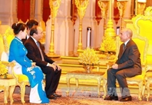 Thủ tướng Nguyễn Xuân Phúc yết kiến Quốc vương Cam-pu-chia Nô-rô-đôm Xi-ha-mô-ni