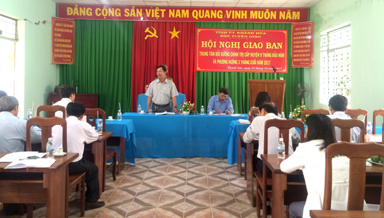 Ban Tuyên giáo Tỉnh ủy tổ chức Hội nghị giao ban các trung tâm bồi dưỡng chính trị cấp huyện 9 tháng đầu  năm và phương hướng 3 tháng cuối  năm 2017 