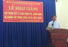 Khai giảng lớp Trung cấp lý luận – hành chính K.134 tại Trung tâm bồi dưỡng chính trị huyện Cam Lâm