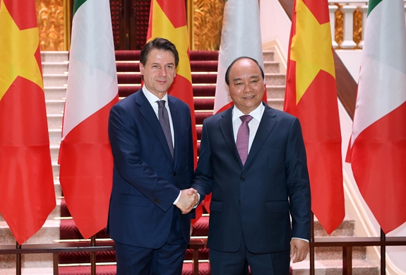 Lãnh đạo nước ta đón, tiếp, hội đàm với Thủ tướng Italy Giuseppe Conte
