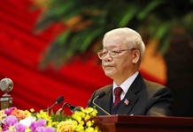 Tổng Bí thư, Chủ tịch nước Nguyễn Phú Trọng đọc Báo cáo của Ban Chấp hành T.Ư Đảng khóa XII về các văn kiện trình Đại hội XIII của Đảng