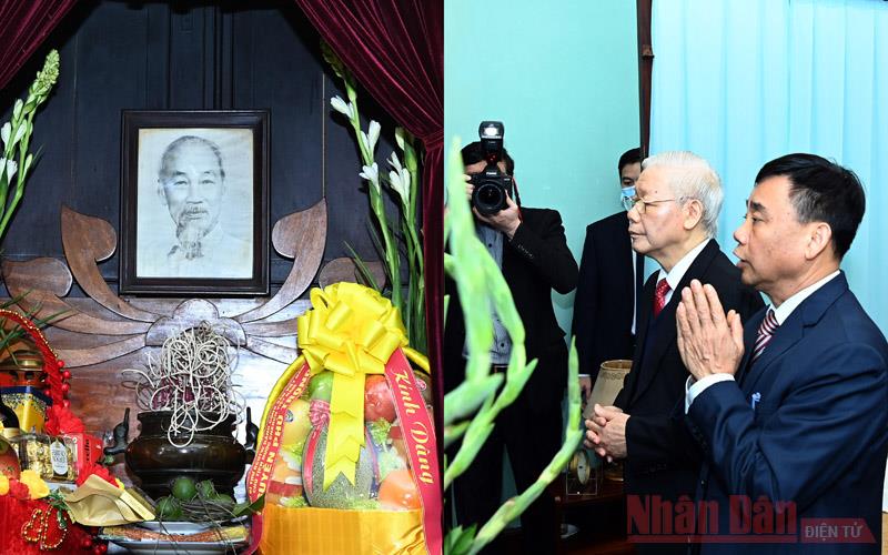 Tổng Bí thư, Chủ tịch nước Nguyễn Phú Trọng dâng hương tưởng nhớ Chủ tịch Hồ Chí Minh tại Nhà 67