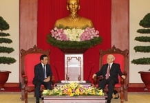 Tổng Bí thư Nguyễn Phú Trọng tiếp Thường trực Ban Bí thư, Phó Chủ tịch nước Lào và Đoàn đại biểu Đảng Cộng sản Hy Lạp