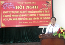 Sơ kết việc thực hiện các quyết định của Ban Thường vụ Tỉnh ủy về quy chế phối hợp giữa Ban Tuyên giáo Tỉnh ủy với UBND tỉnh và các sở, ban, ngành, đoàn thể liên quan trên lĩnh vực tuyên giáo