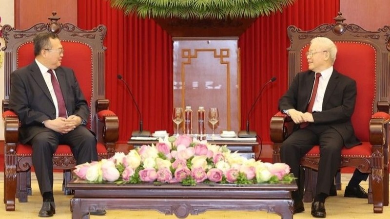  Tổng Bí thư Nguyễn Phú Trọng tiếp Trưởng Ban Liên lạc Đối ngoại Trung ương Đảng Cộng sản Trung Quốc 