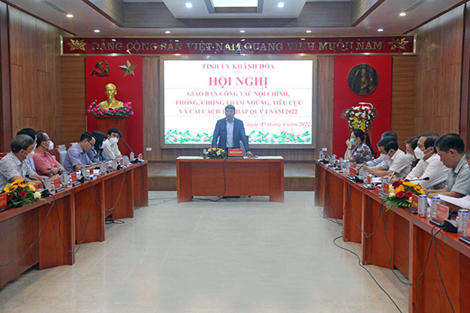 Ông Nguyễn Hải Ninh - Ủy viên Trung ương Đảng, Bí thư Tỉnh ủy: Chủ trì giao ban công tác nội chính quý I
