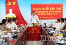 Phó Bí thư Thường trực Tỉnh ủy Nguyễn Khắc Toàn làm việc với Đảng ủy xã Bác Ái