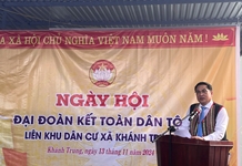 Trưởng ban Tuyên giáo Tỉnh ủy Lê Hữu Thọ dự “Ngày hội Đại đoàn kết toàn dân tộc ở Khu dân cư” tại xã Khánh Trung, huyện Khánh Vĩnh