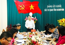 Bí thư Tỉnh ủy Nguyễn Hải Ninh làm việc với Đảng ủy Khối các cơ quan tỉnh