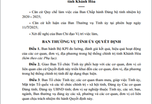 Khánh Hòa ban hành ba Bộ KPI đánh giá hiệu quả hoạt động trong hệ thống chính trị