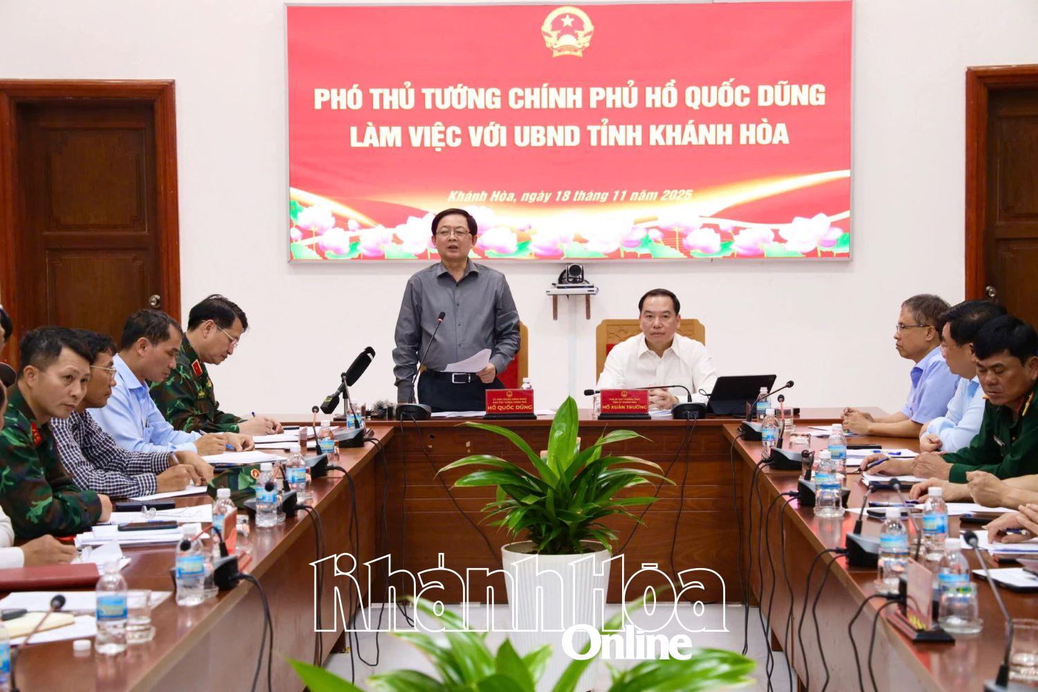 Phó Thủ tướng Chính phủ Hồ Quốc Dũng đề nghị tỉnh Khánh Hòa kích hoạt các phương án khẩn cấp