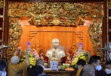 An vị Tượng thờ Đại tướng Võ Nguyên Giáp tại khu di tích Sở Chỉ huy Chiến dịch Điện Biên Phủ