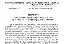 Kết luận của Thủ tướng Chính phủ Phạm Minh Chính tại buổi làm việc với Ban Thường vụ Tỉnh ủy Khánh Hòa