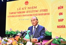 Lễ kỷ niệm 75 năm Ngày Thương binh-Liệt sĩ và tuyên dương đại biểu người có công với cách mạng tiêu biểu toàn quốc năm 2022