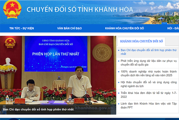 Đưa vào hoạt động Trang thông tin điện tử Chuyển đổi số