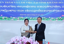 Lãnh đạo tỉnh tiếp đoàn công tác tỉnh Champasak - Lào