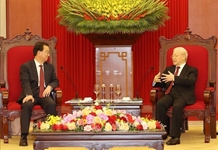 Tổng Bí thư Nguyễn Phú Trọng tiếp Bí thư Tỉnh ủy Vân Nam, Trung Quốc