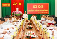 Hội nghị Ban Thường vụ Tỉnh ủy Ninh Thuận và Khánh Hòa về các nội dung liên quan đến sắp xếp, sáp nhập đơn vị hành chính tỉnh Khánh Hòa và tỉnh Ninh Thuận