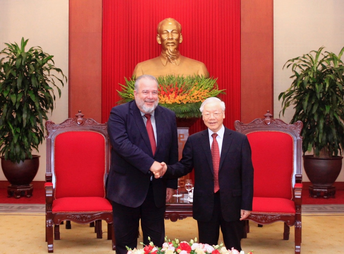Tổng Bí thư Nguyễn Phú Trọng tiếp Thủ tướng Cuba Manuel Marrero Cruz