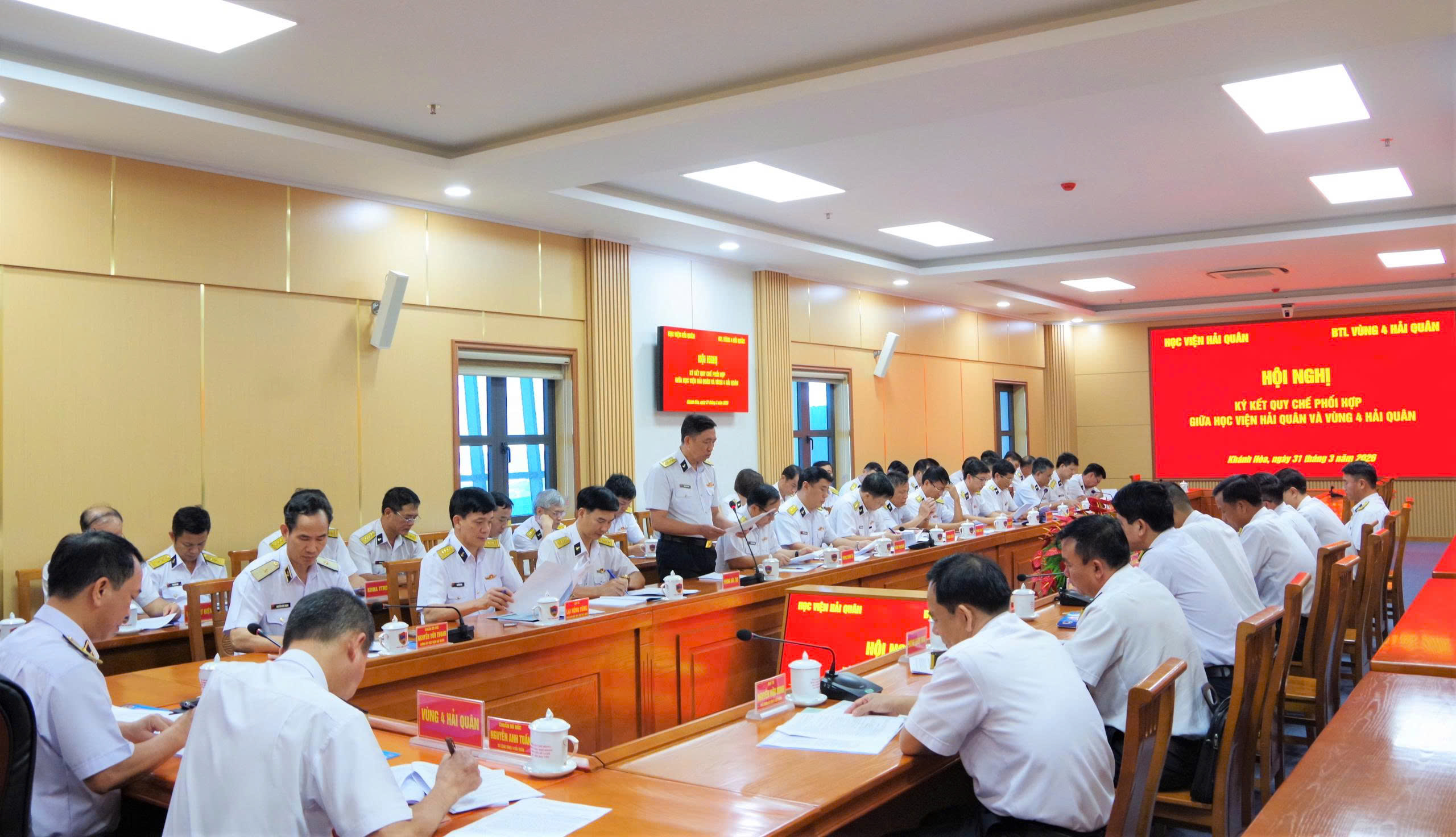 Hội nghị ký kết Quy chế phối hợp giữa Học viện Hải quân và Vùng 4 Hải quân