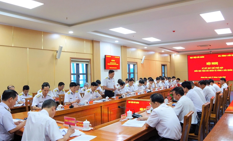 Hội nghị ký kết Quy chế phối hợp giữa Học viện Hải quân và Vùng 4 Hải quân