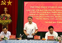 Thường trực Tỉnh ủy Khánh Hòa làm việc với Ban Thường vụ Thành ủy Cam Ranh