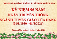 BAN TUYÊN GIÁO VÀ DÂN VẬN TỈNH ỦY KHÁNH HÒA TỔ CHỨC GẶP MẶT KỶ NIỆM 96 NĂM NGÀY TRUYỀN THỐNG NGÀNH TUYÊN GIÁO CỦA ĐẢNG (01/8/1930 - 01/8/2026)
